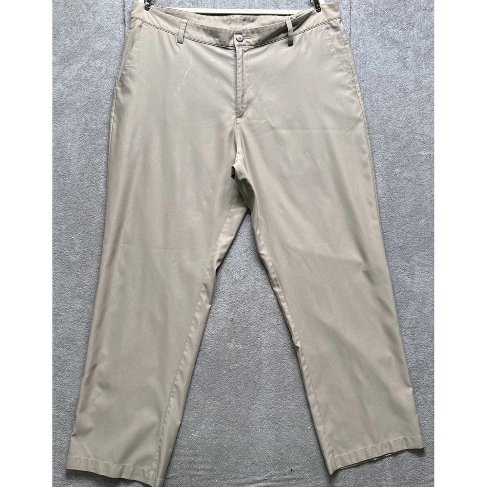 Adidas Climalite Stretch Pants Mens 38 Beige Khaki Ecru Moisture Wick Athletic A